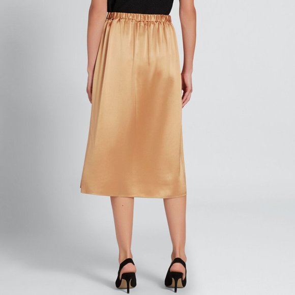 SEED HERITAGE Gold Satin Wrap Midi Skirt NWT RRP$129 - Picture 3 of 11